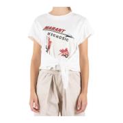 Isabel Marant Étoile Vit Bomull T-shirt Zodya White, Dam