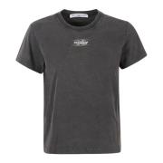 T by Alexander Wang Logo Shrunken T-Shirt Gray, Dam