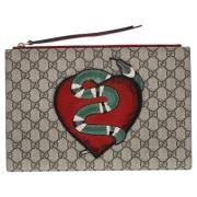 Gucci Vintage Pre-owned Canvas kuvertvskor Red, Dam