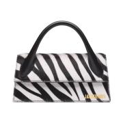 Jacquemus Zebra Print Läder Axelväska Black, Dam