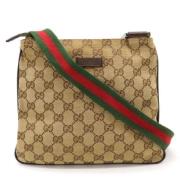 Gucci Vintage Pre-owned Canvas crossbodyvskor Beige, Dam