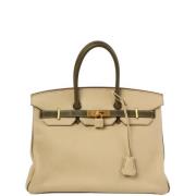 Hermès Vintage Pre-owned Canvas handvskor Beige, Dam