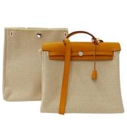 Hermès Vintage Pre-owned Canvas axelremsvskor Beige, Dam