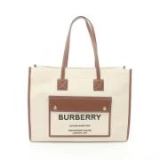 Burberry Vintage Pre-owned Canvas axelremsvskor Beige, Dam