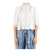 Isabel Marant Étoile Vit Blus Top Enoha White, Dam