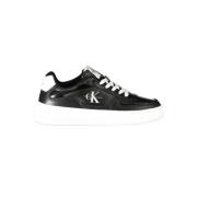 Calvin Klein Svart Polyester Sneaker med Kontrastdetaljer Black, Dam