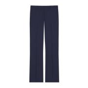 Givenchy Virgin Wool Straight Leg Trousers Blue, Herr