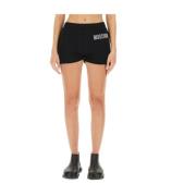 Moschino Logo Print Bomullsshorts Black, Dam