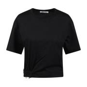 Paco Rabanne Signatur Piercing Jersey T-shirt Black, Dam