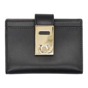 Salvatore Ferragamo Elegant Tvåfärgade Plånböcker Svart Rosa Black, Da...