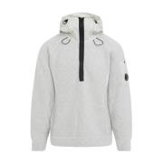 C.P. Company Off White Melange Knitwear Huvtröja med huva White, Herr