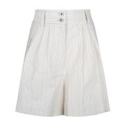 Golden Goose Pinstripe Vita Shorts med Veck White, Dam