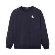 Jott Tryckt Sweatshirt - Blå Rund Hals Blue, Herr