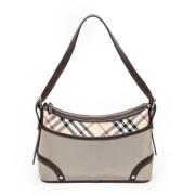 Burberry Vintage Pre-owned Canvas axelremsvskor Beige, Dam