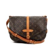 Louis Vuitton Vintage Pre-owned Belagd canvas axelremsvskor Brown, Dam