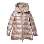 Baldinini Reversible parka in beige nylon Brown, Dam