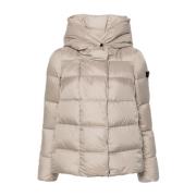 Peuterey Quiltad Beige Jacka med Huva Beige, Dam