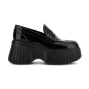 Hogan Svarta Lackläder Slip-On Skor Black, Dam