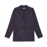 Maliparmi Lucky Pois Jacquard Jacka Blue, Dam