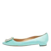 Manolo Blahnik Pre-owned Pre-owned Satin lgskor Blue, Dam