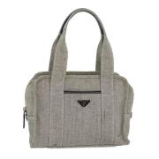 Prada Vintage Pre-owned Canvas prada-vskor Gray, Dam