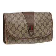 Gucci Vintage Pre-owned Laeder kuvertvskor Beige, Dam