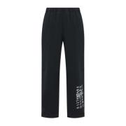 MM6 Maison Margiela Sweatpants med tryckt logotyp Black, Herr