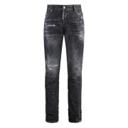 Dsquared2 Slitna Skinny Jeans med Färgstänk Black, Herr