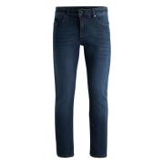 Hugo Boss Slim Fit Jeans med Läderlogo Blue, Herr