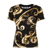 Versace Jeans Couture Svart T-shirt för kvinnor Aw24 Multicolor, Dam