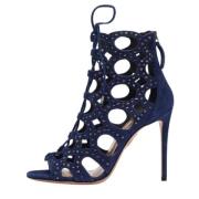 Aquazzura Pre-owned Pre-owned Mocka sandaler Blue, Dam