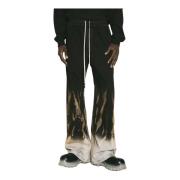 Rick Owens Blekta Hem Dragsko Denim Jeans Black, Herr