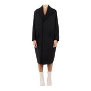 MM6 Maison Margiela Svart ullblandad kappa Black, Dam