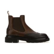 Santoni Elastisk Ankelboot med Mönstrad Sula Brown, Herr