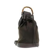 Gucci Vintage Pre-owned Nylon ryggsckar Brown, Dam