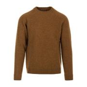 Irish Crone Brun Crew Neck Jumper Sweater Brown, Herr