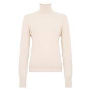 Seventy Hög hals Off-white Tröja Kvinnor Beige, Dam