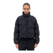 Moncler Quiltad Logo Kort Dunjacka Gray, Dam