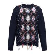 Maison Margiela Round-neck Knitwear Blue, Herr