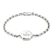 Gucci 925 sterling silver armband med Gucci varumärkescharm Gray, Dam