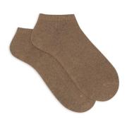 Gallo Kvinnors enfärgade beige kashmir ankelsockor. Beige, Dam