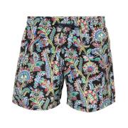 Etro Paisley Print Badshorts Svart/Multi Multicolor, Herr