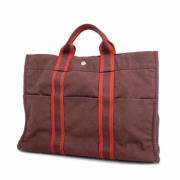 Hermès Vintage Pre-owned Canvas totevskor Red, Dam