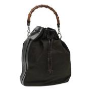 Gucci Vintage Pre-owned Nylon handvskor Brown, Dam