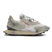 RUN OF Vintage Effect Sneakers Off White Beige, Herr