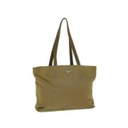 Prada Vintage Pre-owned Nylon prada-vskor Beige, Dam