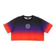 Dolly Noire Gradient Crop Top Kortärmad T-shirt Multicolor, Dam