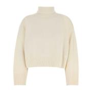 Loulou Studio Ivory Wool Blend Sweater Beige, Dam