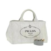 Prada Vintage Pre-owned Canvas prada-vskor Gray, Dam