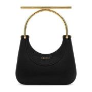 Alexander McQueen Mini Cross-Bar Handväska i Svart Läder Black, Dam